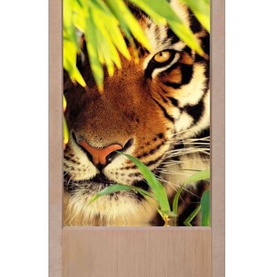 Lámpara de mesa de madera de tigre