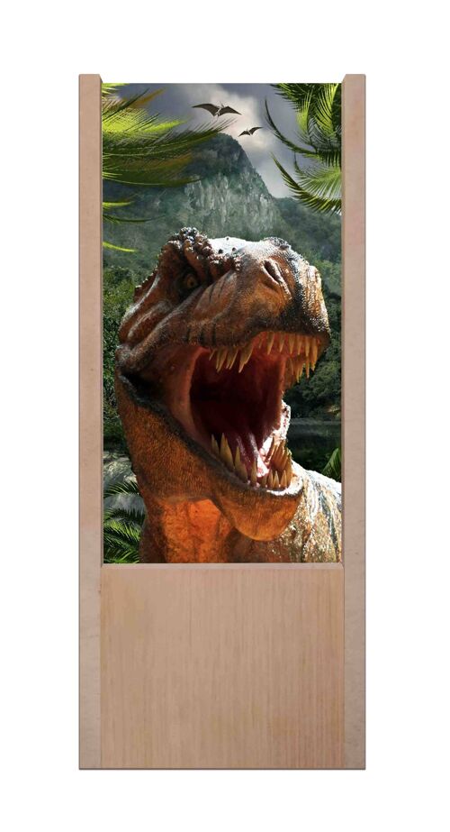 Lampada da tavolo in legno tirannosauro rex