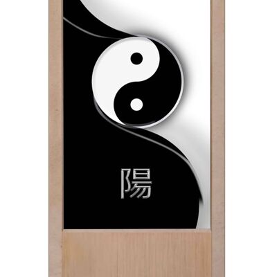Lámpara de mesa de madera yin y yang