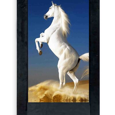 Lámpara de mesa caballo blanco negro