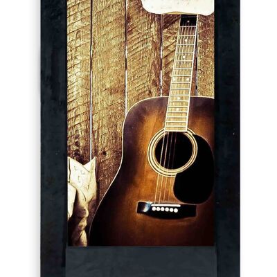 Black country music table lamp