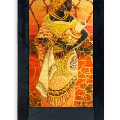 Table lamp Black woman of ethnic africa color