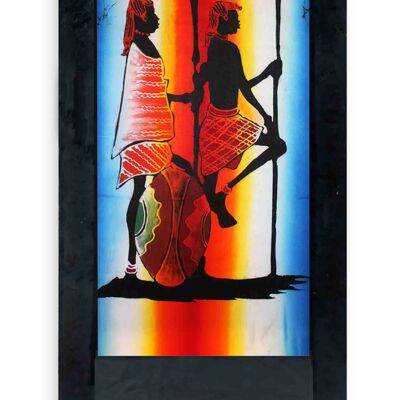 Table lamp Black painted African women