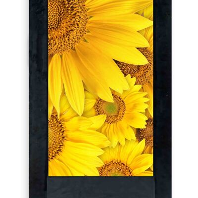 Schwarze Sonnenblumen-Tischlampe