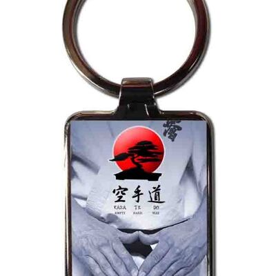 Karate steel keychain