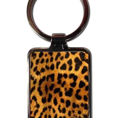 Porte-clés en acier léopard