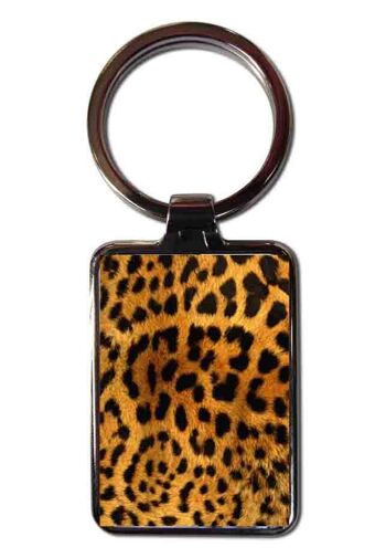 Porte-clés en acier léopard 1