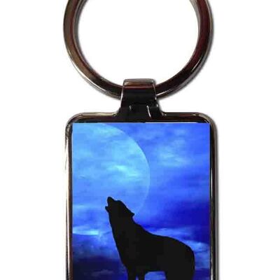 Wolf steel keychain