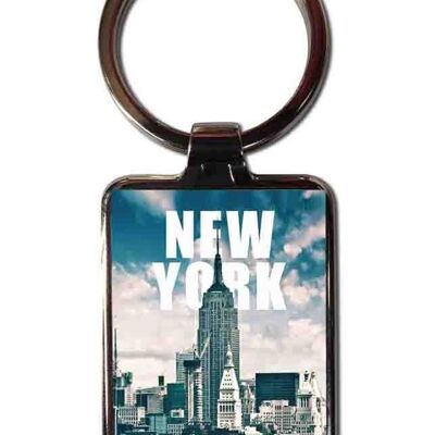 New York steel keychain