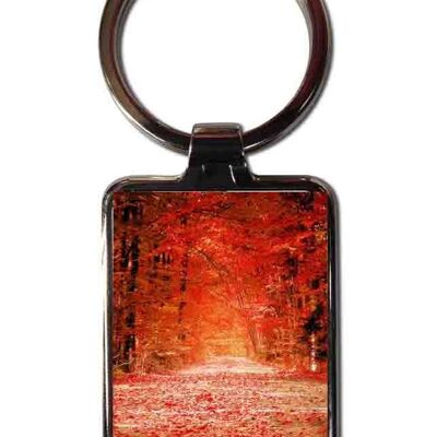 Steel keychain Autumn landscape