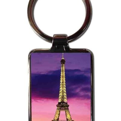 Paris steel keychain