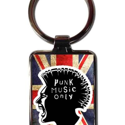 Punk music steel keychain