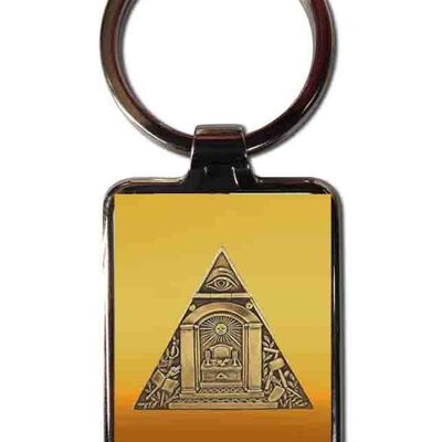 Steel keychain Masonic symbol