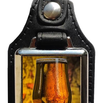 Porte-clés en cuir écologique Verre à bière