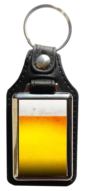 Porte-clés en éco cuir bière