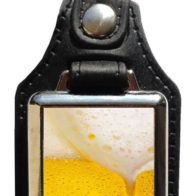 Keychain in eco leather beer foam