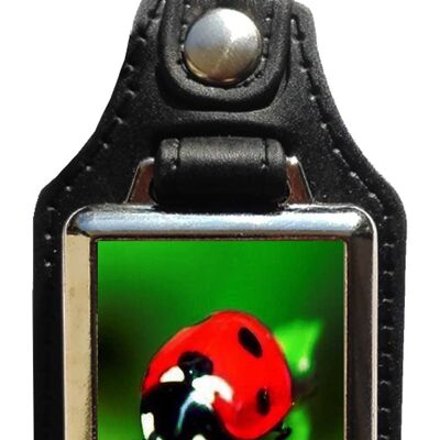 Keychain in eco leather ladybug lucky charm