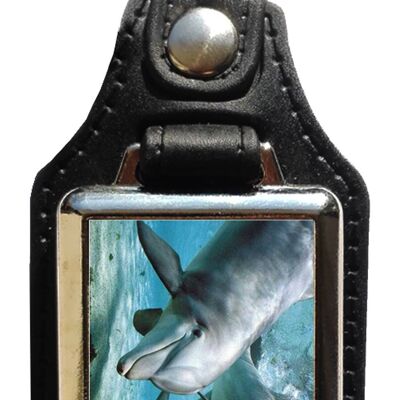 Keychain in eco leather dolphins