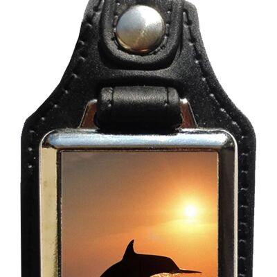 Dolphin eco leather keychain