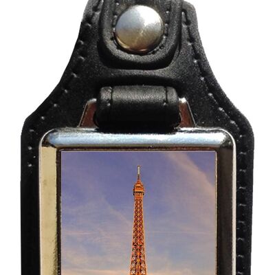 Keychain in eco leather France Eifel Tower