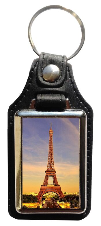Porte-clés en éco-cuir France Tour Eiffel