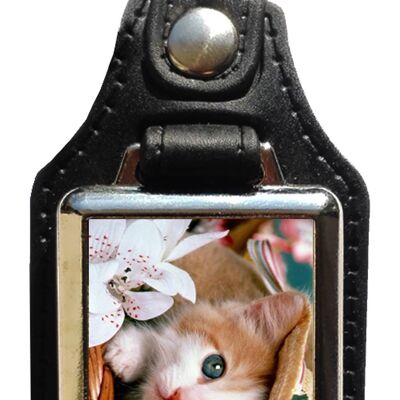 Kitten eco leather keychain