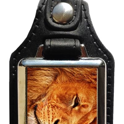 Porte-clés en cuir écologique lion