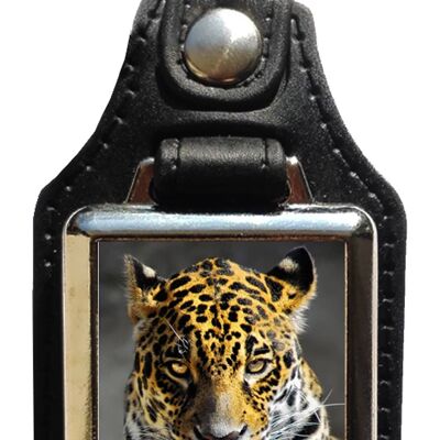 Leopard eco leather keychain