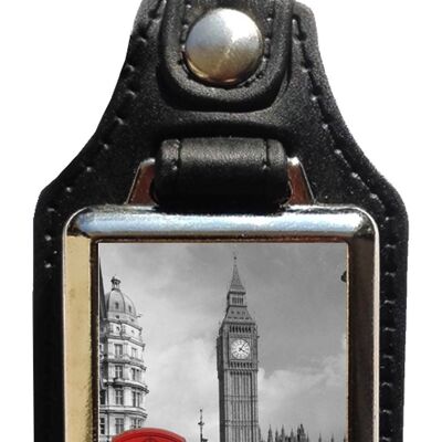 Klassischer Londoner Schlüsselanhänger aus Kunstleder