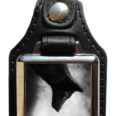 Keychain in eco leather wolves