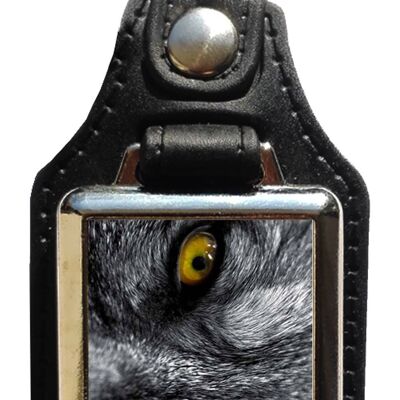 Keychain in eco leather wolf