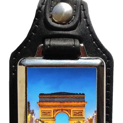 Porte-clés Paris arc de triomphe en éco-cuir