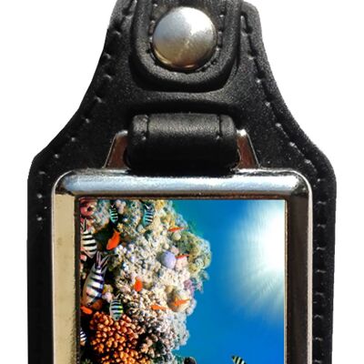 Aquarium fish eco leather keychain