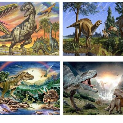 Set de 4 Sets de Table Dinosaures en Plastique