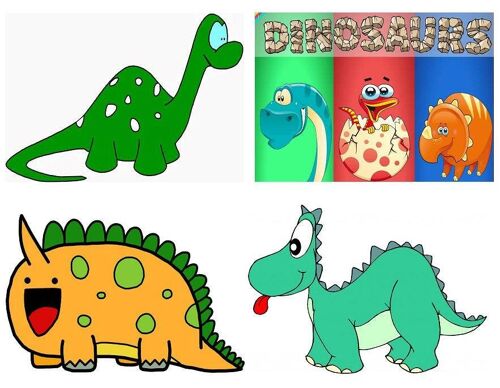 Set 4 Tovagliette plastificate Dinosauri per Bimbi