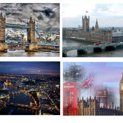 Set of 4 London plastic placemats