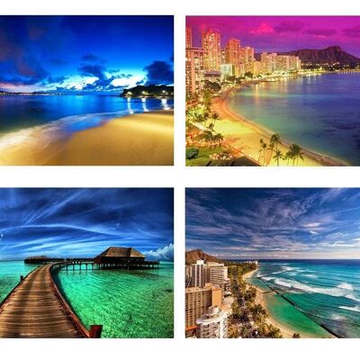 Set of 4 plastic-coated placemats Landscapes Breathtaking of the sea