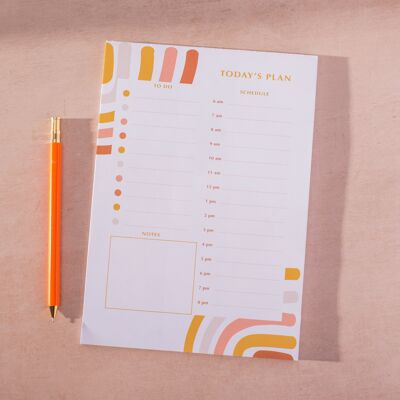 Daily Planner Pad A5 | Abstract Rainbow | Recycled Paper