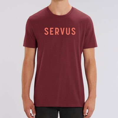 T-Shirt "SERVUS", burgunderrot