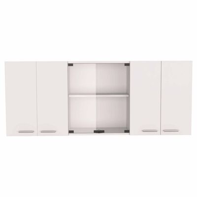 Mueble Alto De Cocina Con Cristal 150, 150CM AN, 31,5CM P, 60CM A, Blanco