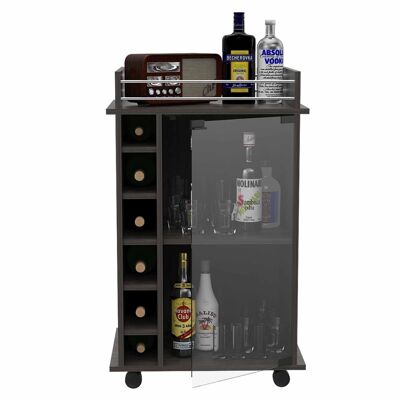 Dukat Bar Cart, 55CM W X 41.5CM D X 89CM H, Espresso