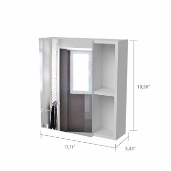 Armoire murale de salle de bain Labelle, 45 cm l x 13,8 cm p x 49,7 cm h, blanc 3