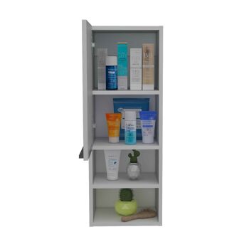 Mila Armoire Murale de Salle de Bain, 30CM W X 25.5CM D X 81CM H, Blanc 6