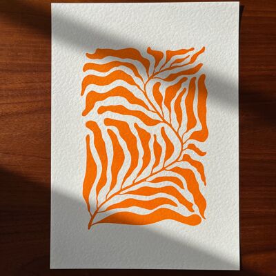Kelp - A4 Linoldruck - Orange