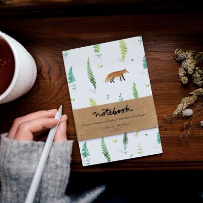 Lined Notebook A6 - Fox and Ferns