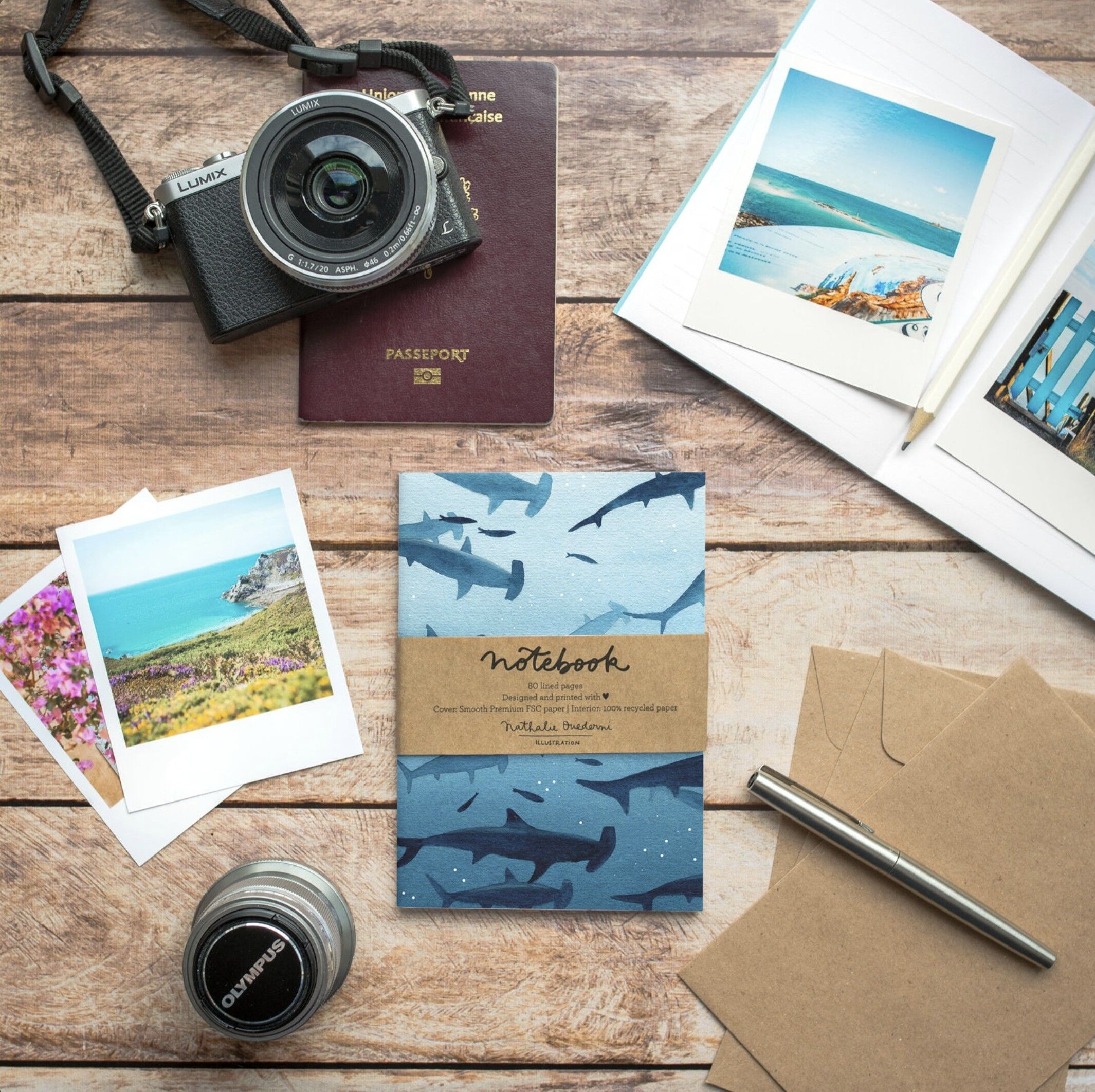 Quaderno A6 a righe - Squali