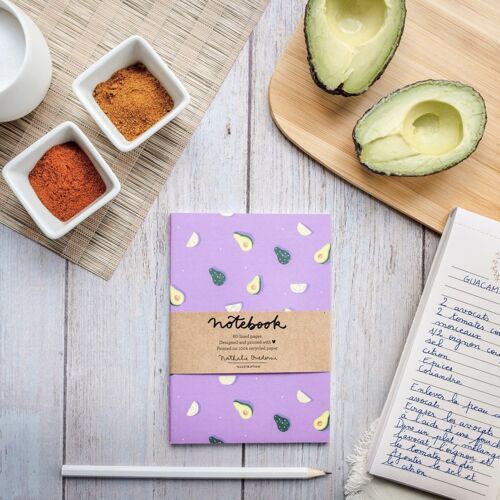 Lined Notebook A6 - Avocados