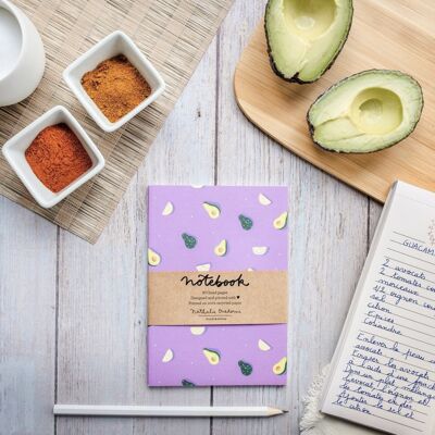 Lined Notebook A6 - Avocados