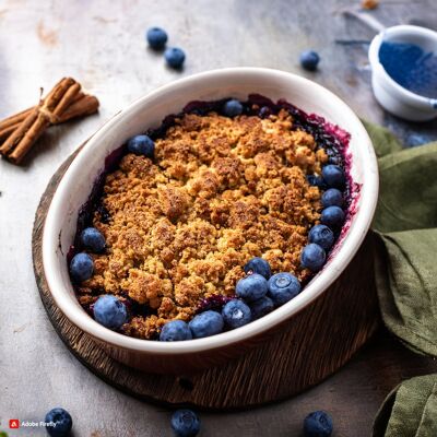 Crumble di mirtilli e cannella, aroma professionale altamente concentrato.