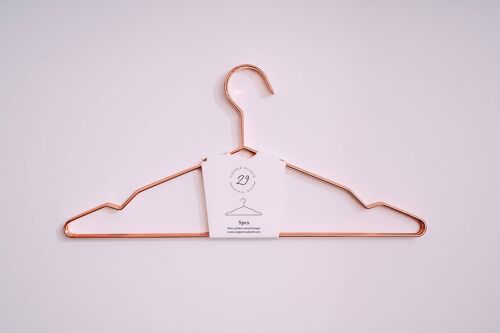 Set of 5 Copper Rose gold clothes hangers